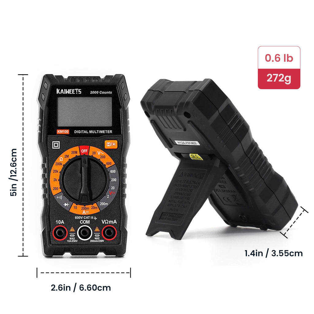 Digital Multimeter Voltmeter with Case W25824