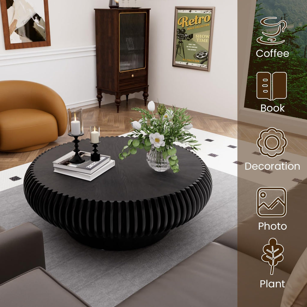 31.5" Black Drum Coffee Table G42456