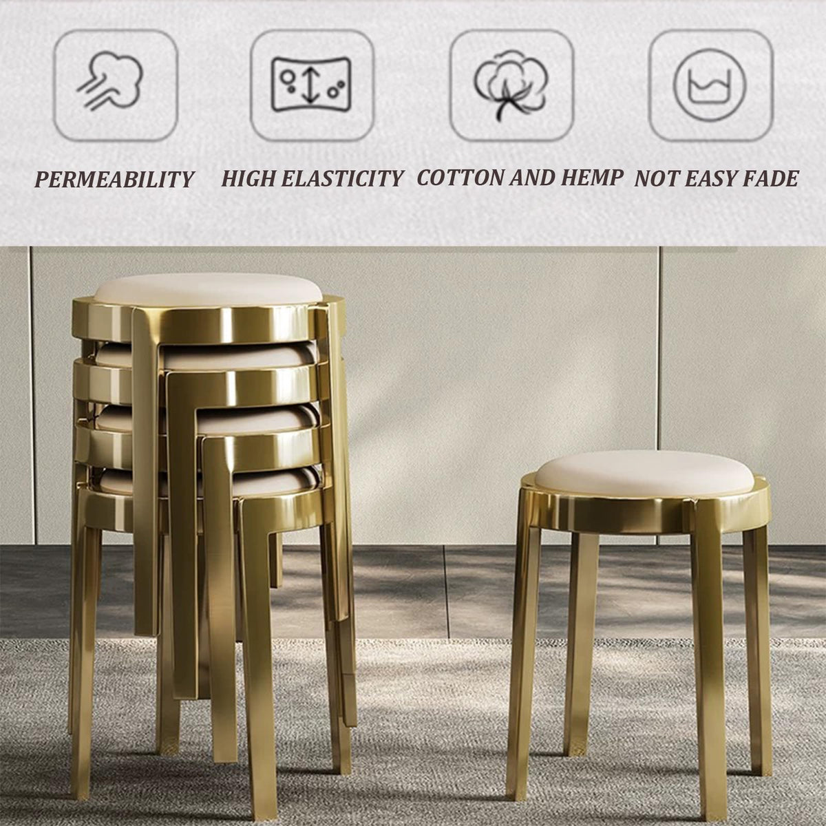Round Stackable Stainless Steel Stools O73027