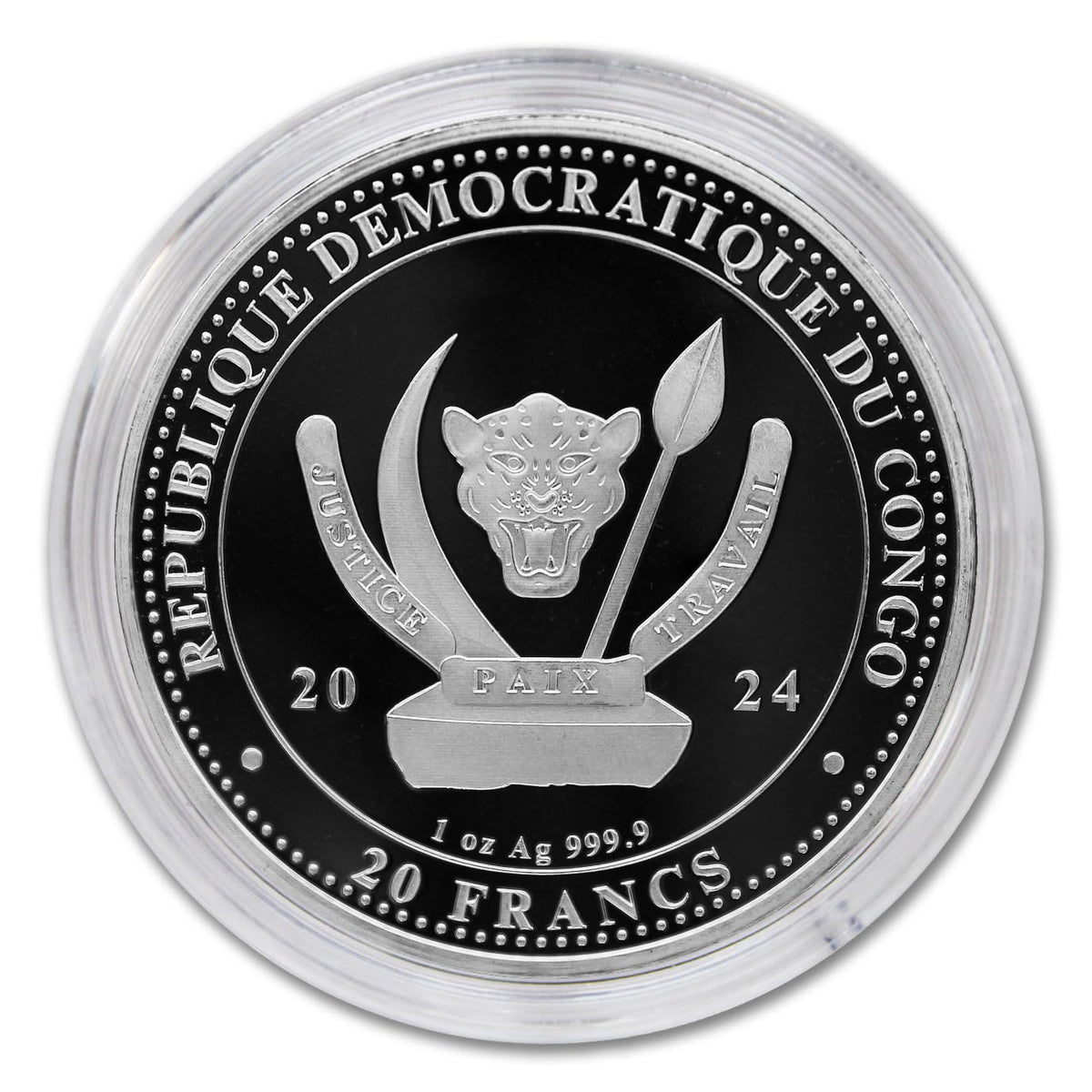 1 oz Silver Triceratops 20 Francs BU A6814