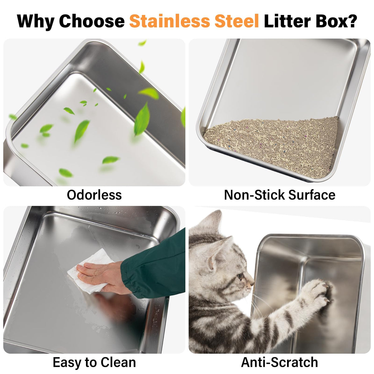 Stainless Steel Cat Litter Box P850