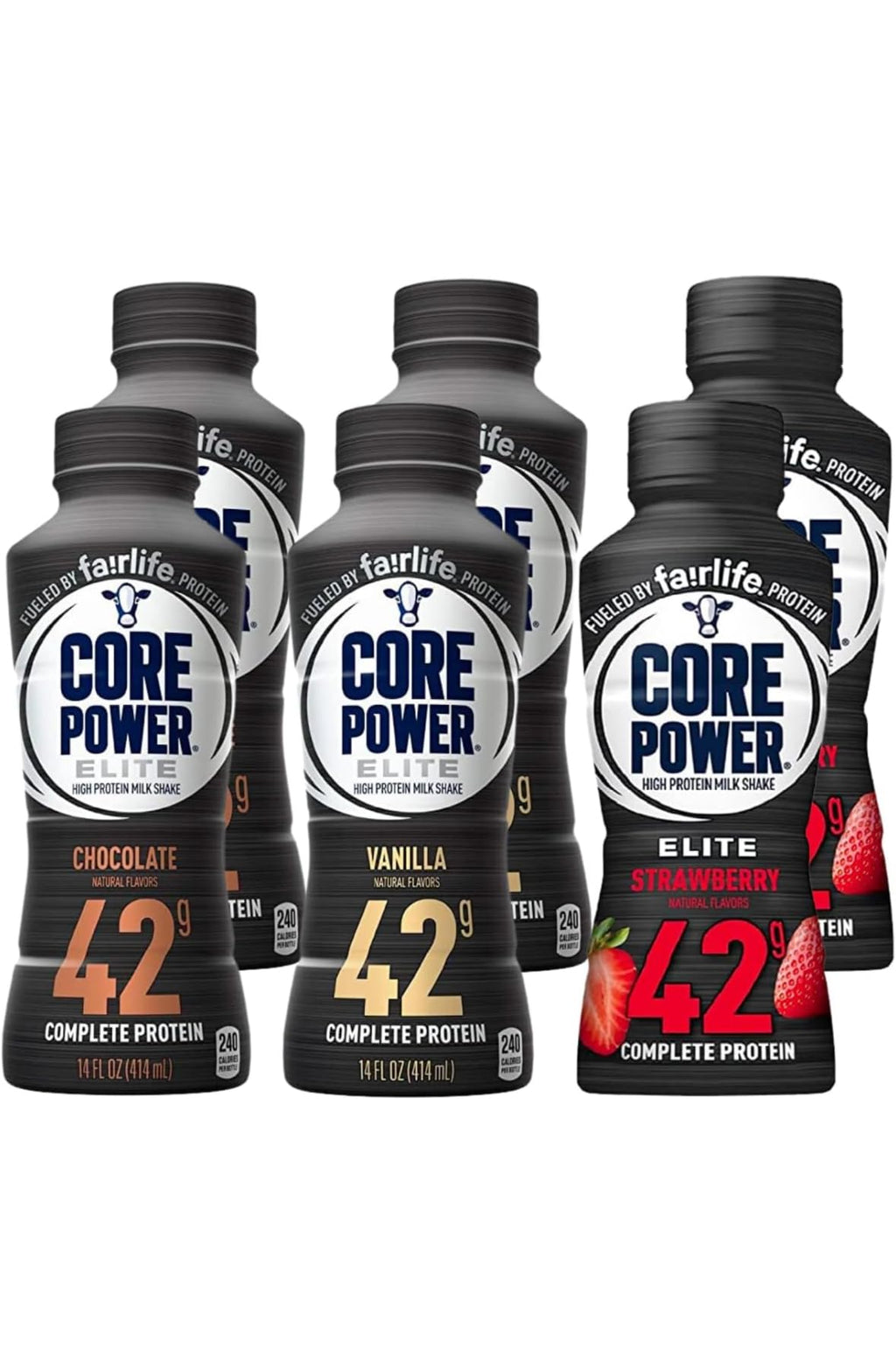 High Protein Milk Shake 42g Pack of 12 3 Flavor Chocolate Vanilla Strawberry E543