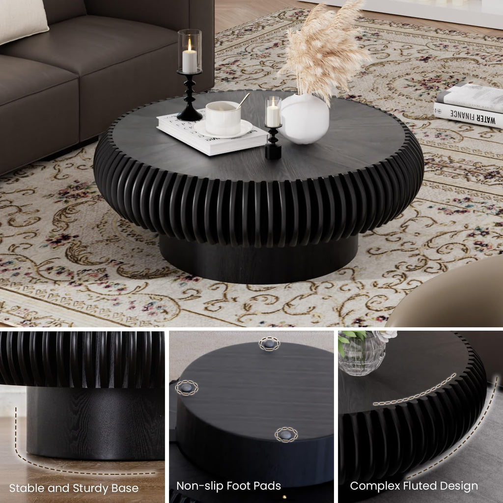 31.5" Black Drum Coffee Table G42456