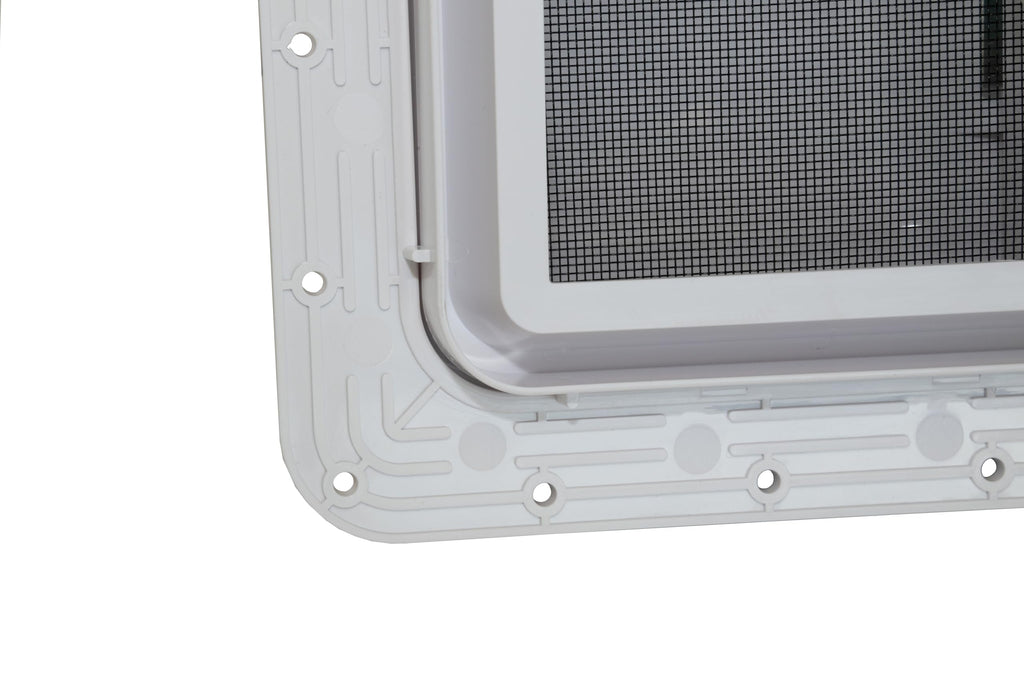 14" RV Roof Vent with White Lid and Manual Crank U6295