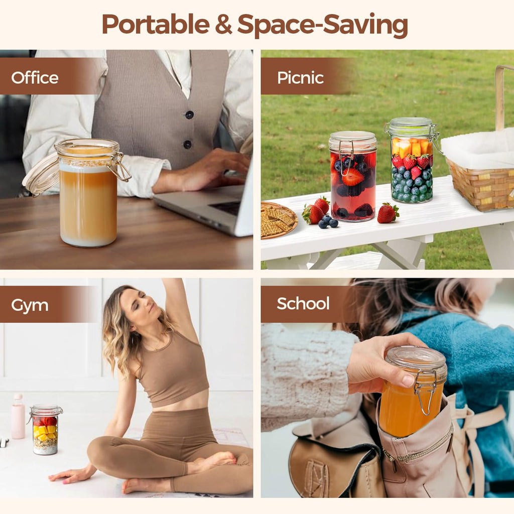 16 oz Glass Jars with Airtight Lids 6 Pack I334735