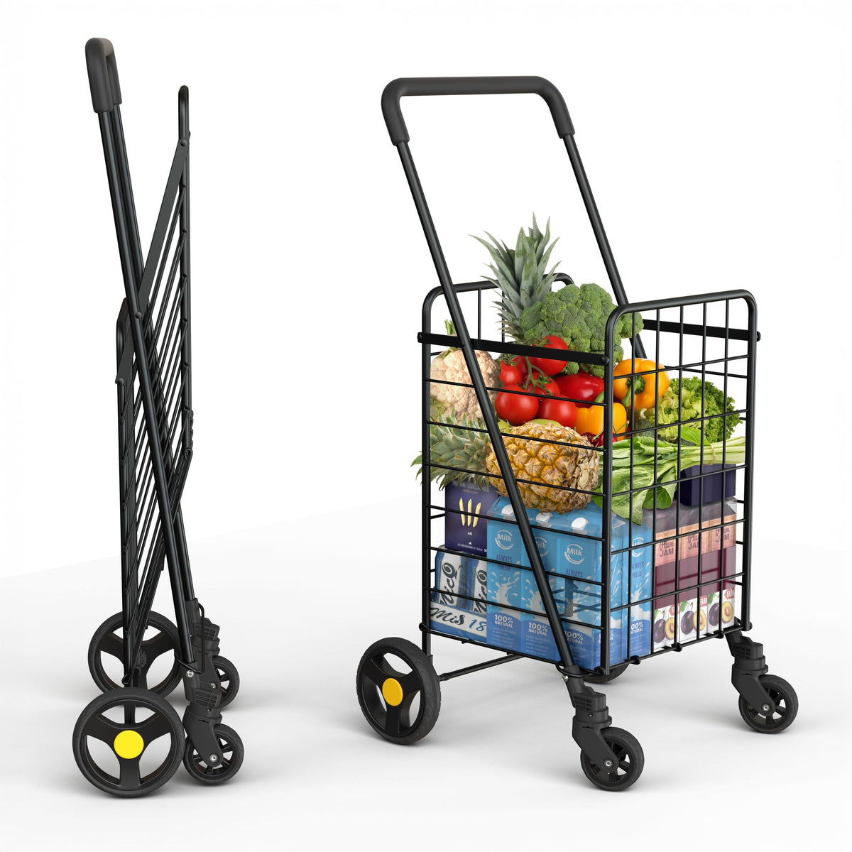Black Foldable Lightweight Utility Cart D8475