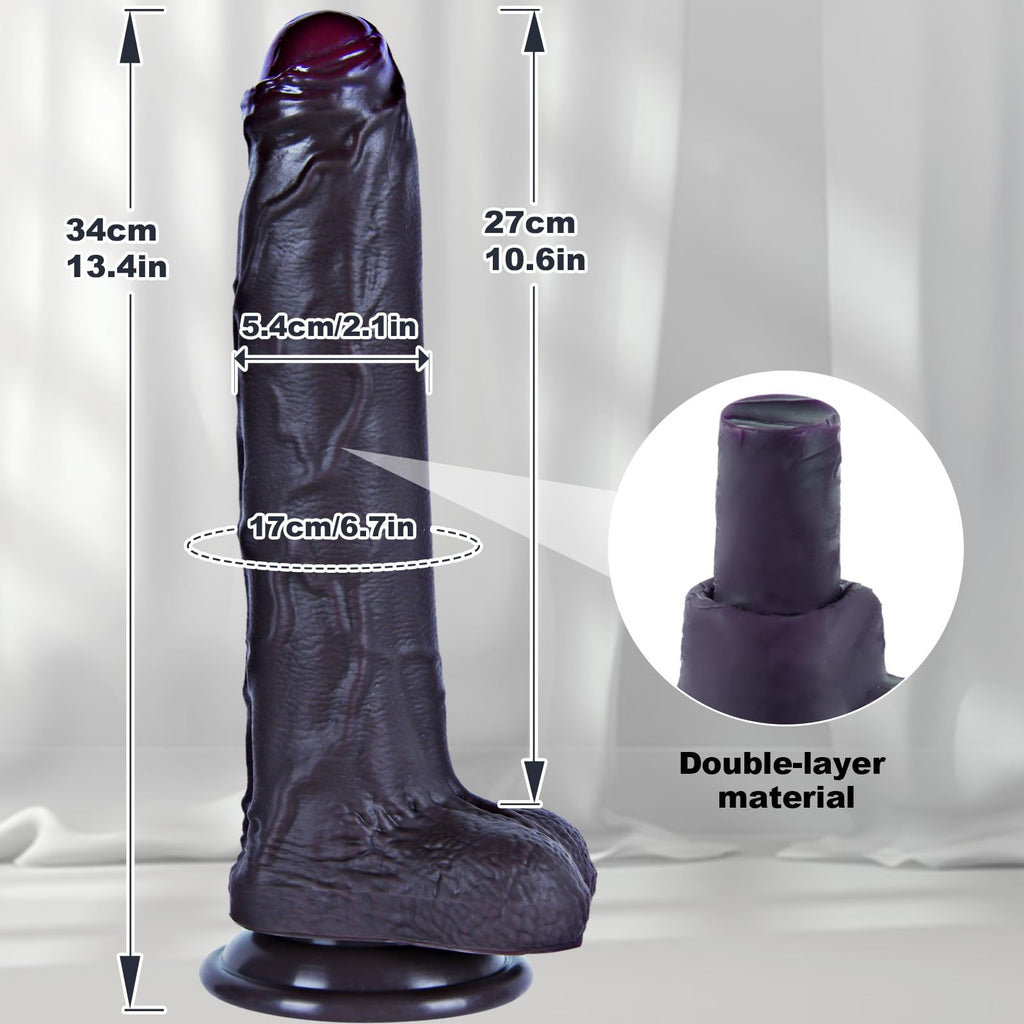 13.4" Dual Density Silicone Dildo with Suction Cup G797393