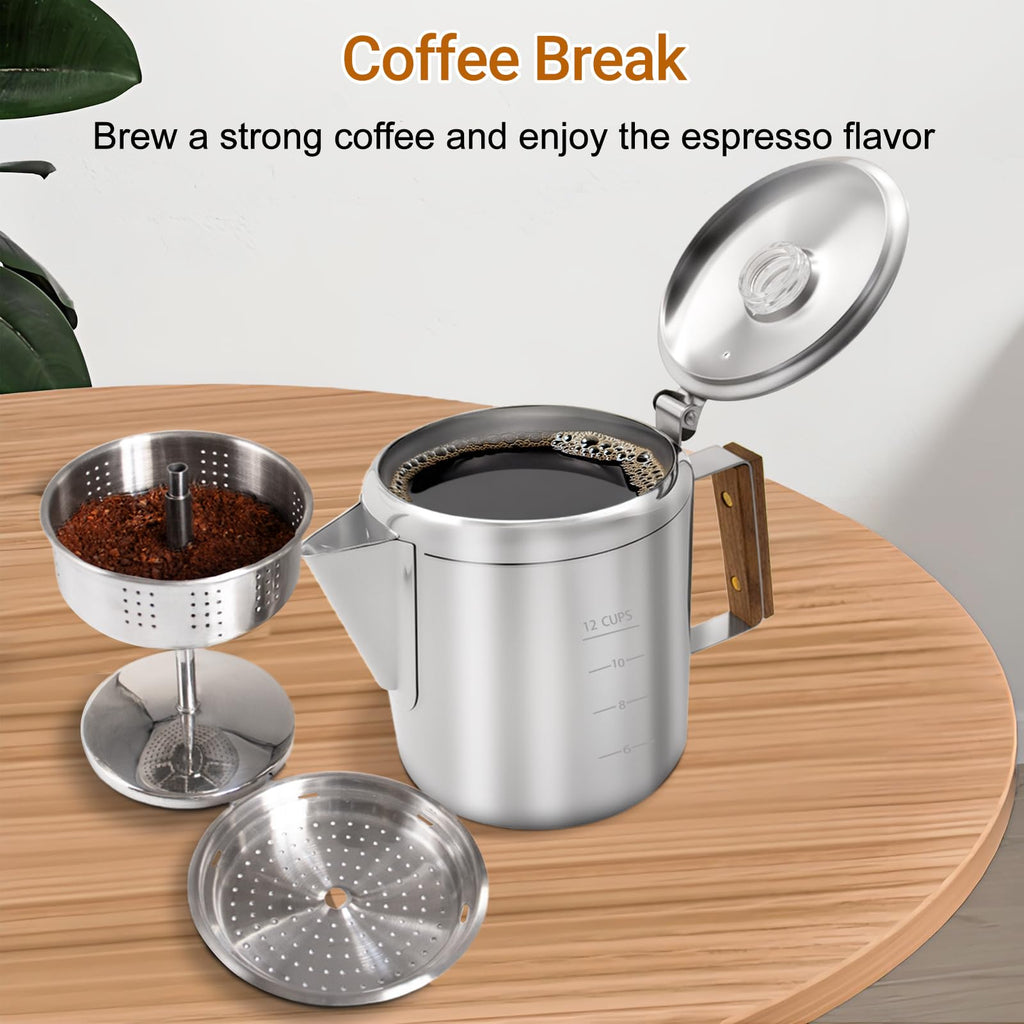 12 Cup Stainless Steel Percolator Coffee Pot B8445