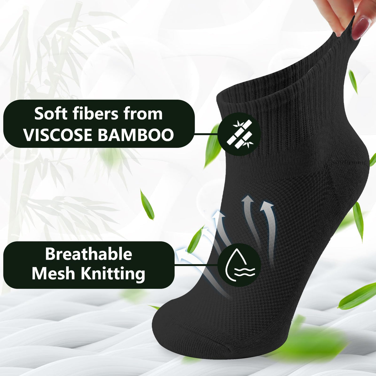 Bamboo Viscose Ankle Socks 6 Pairs W817