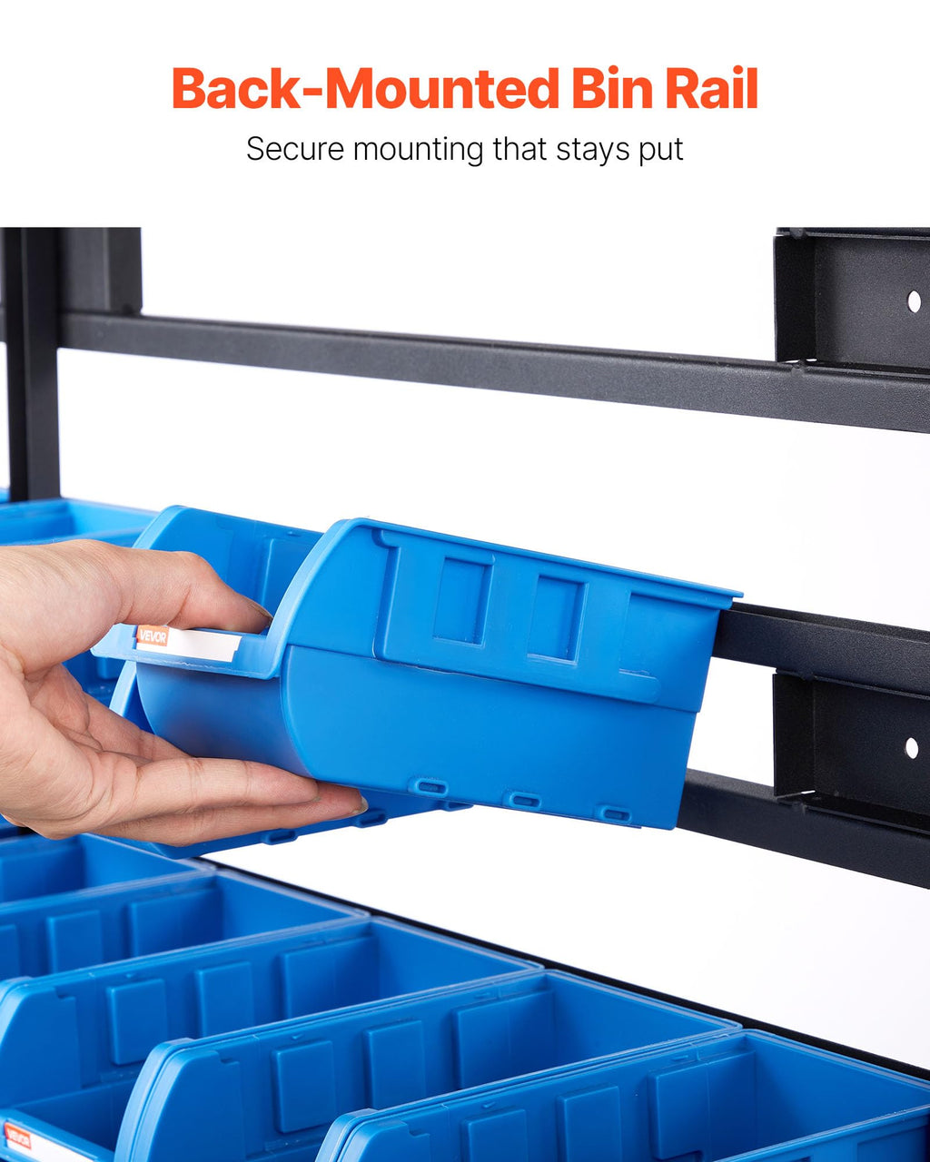 7-Tier Double-Sided Rolling Bin Storage Rack with 94 Plastic Bins B80359