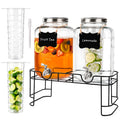 2 Pack 1.5 Gallon Glass Drink Dispenser with Spout S585699