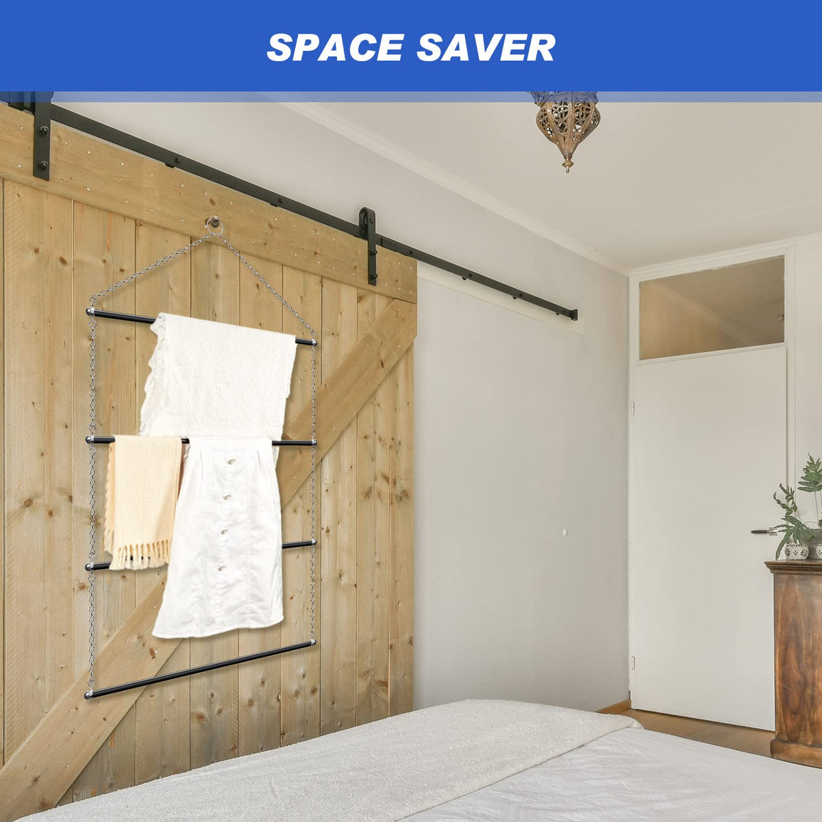 Black 24.02 x 44.88 Inch Blanket Rack V80959