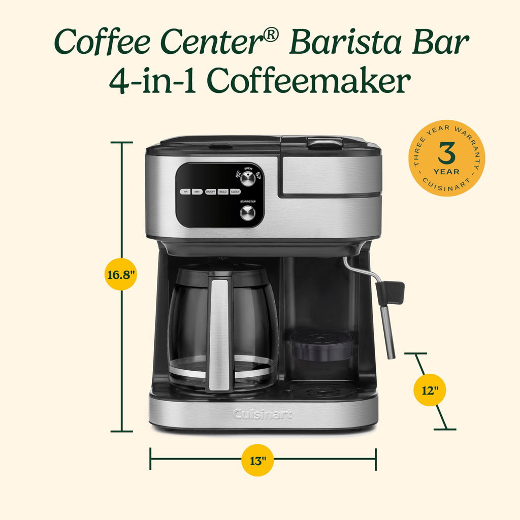 4-in-1 Coffee Maker with Three Brewing Sizes, Black N4811