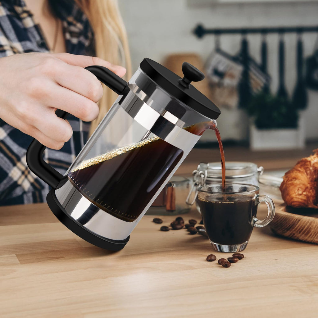 French Press Coffee Maker 12 Oz Borosilicate Glass I6055