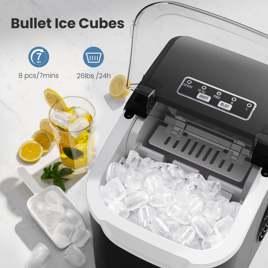 Black Countertop Ice Maker T8586