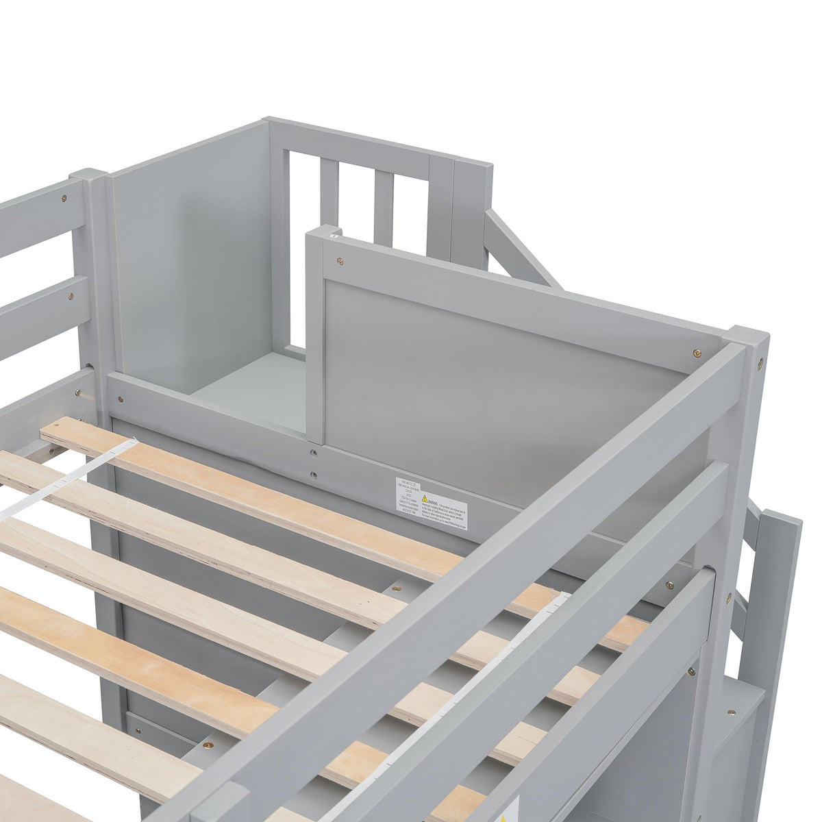 Twin Size Wood Loft Bed with Storage D983610