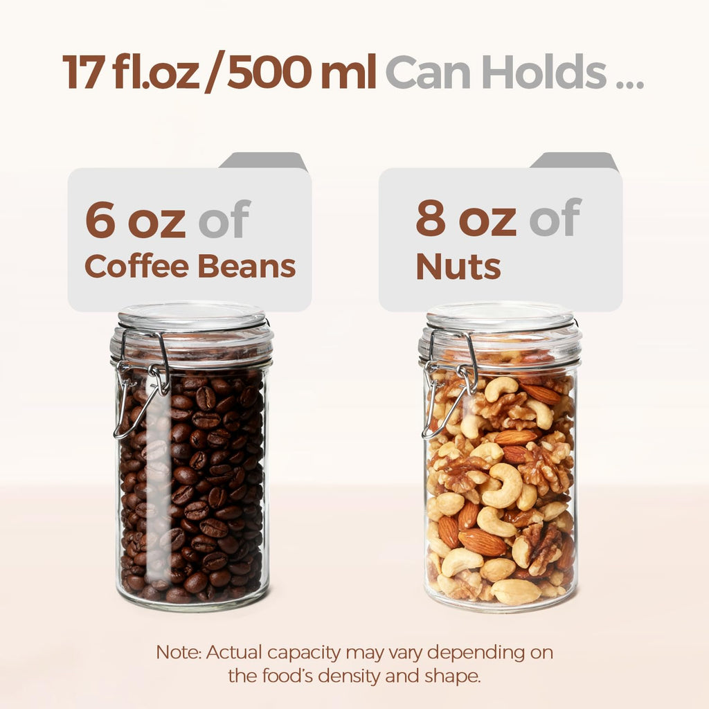 16 oz Glass Jars with Airtight Lids 6 Pack I334735