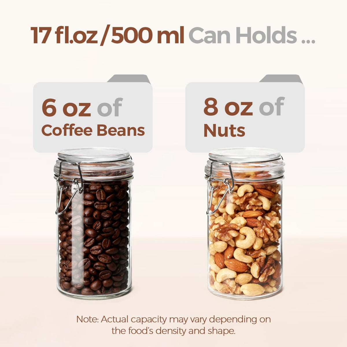 16 oz Glass Jars with Airtight Lids 6 Pack I334735