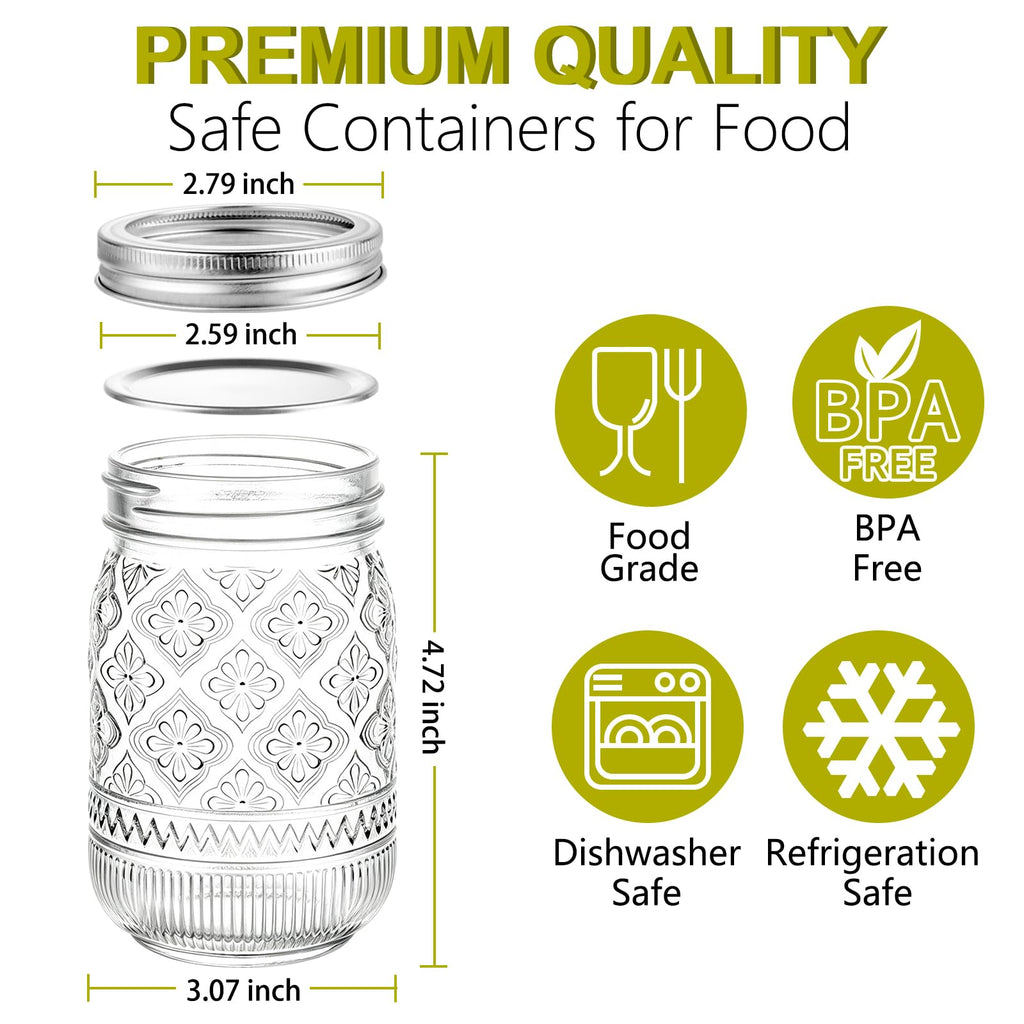 12 oz 20 Pack Mason Jars with Lids and Bands S85374