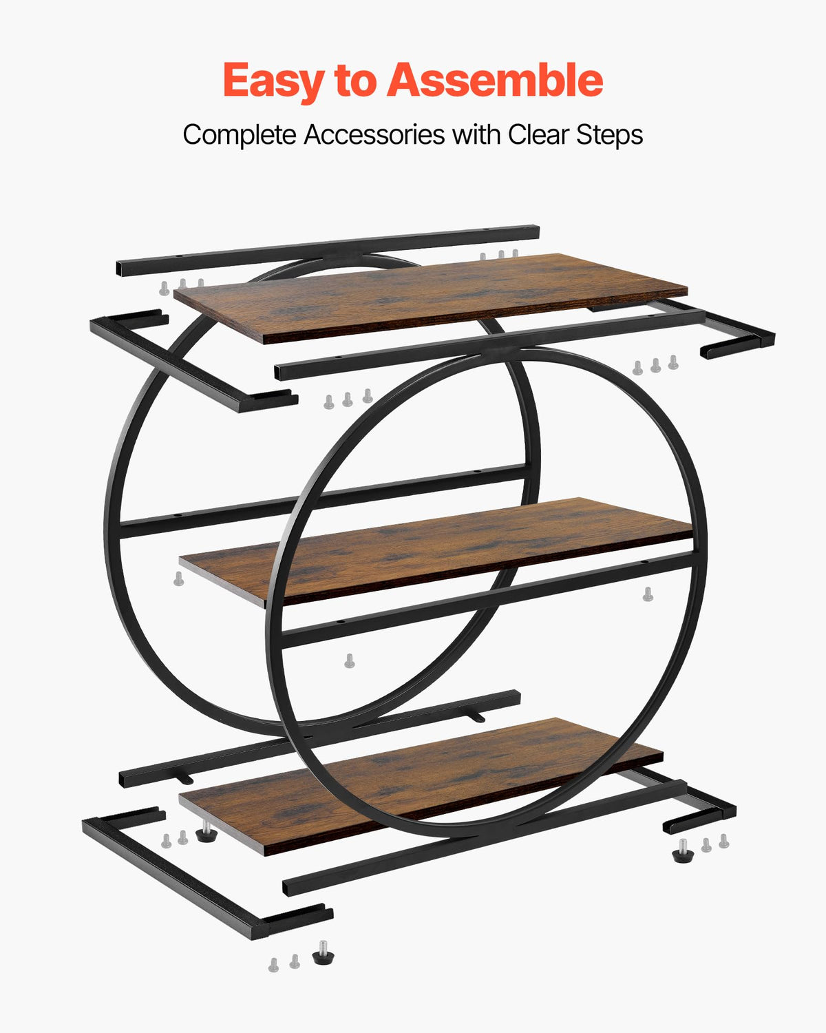 3-Tier Narrow Side Table with Open Storage Shelves B647590