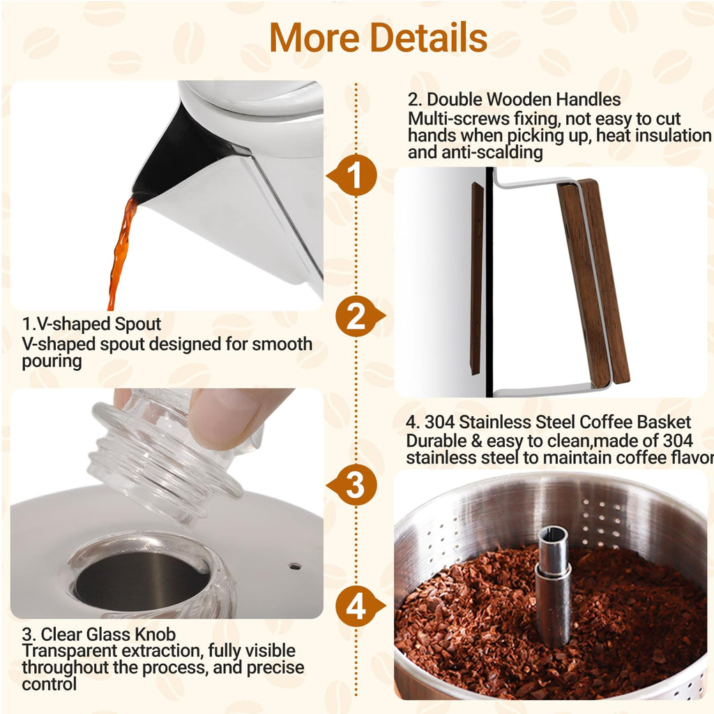 12 Cup Stainless Steel Percolator Coffee Pot B8445