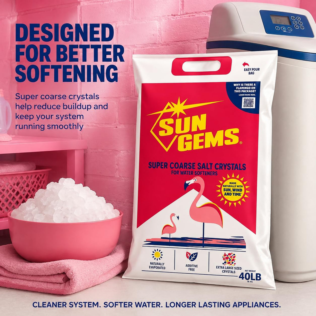 Super Coarse Water Softener Salt Crystals 40 lb L720184