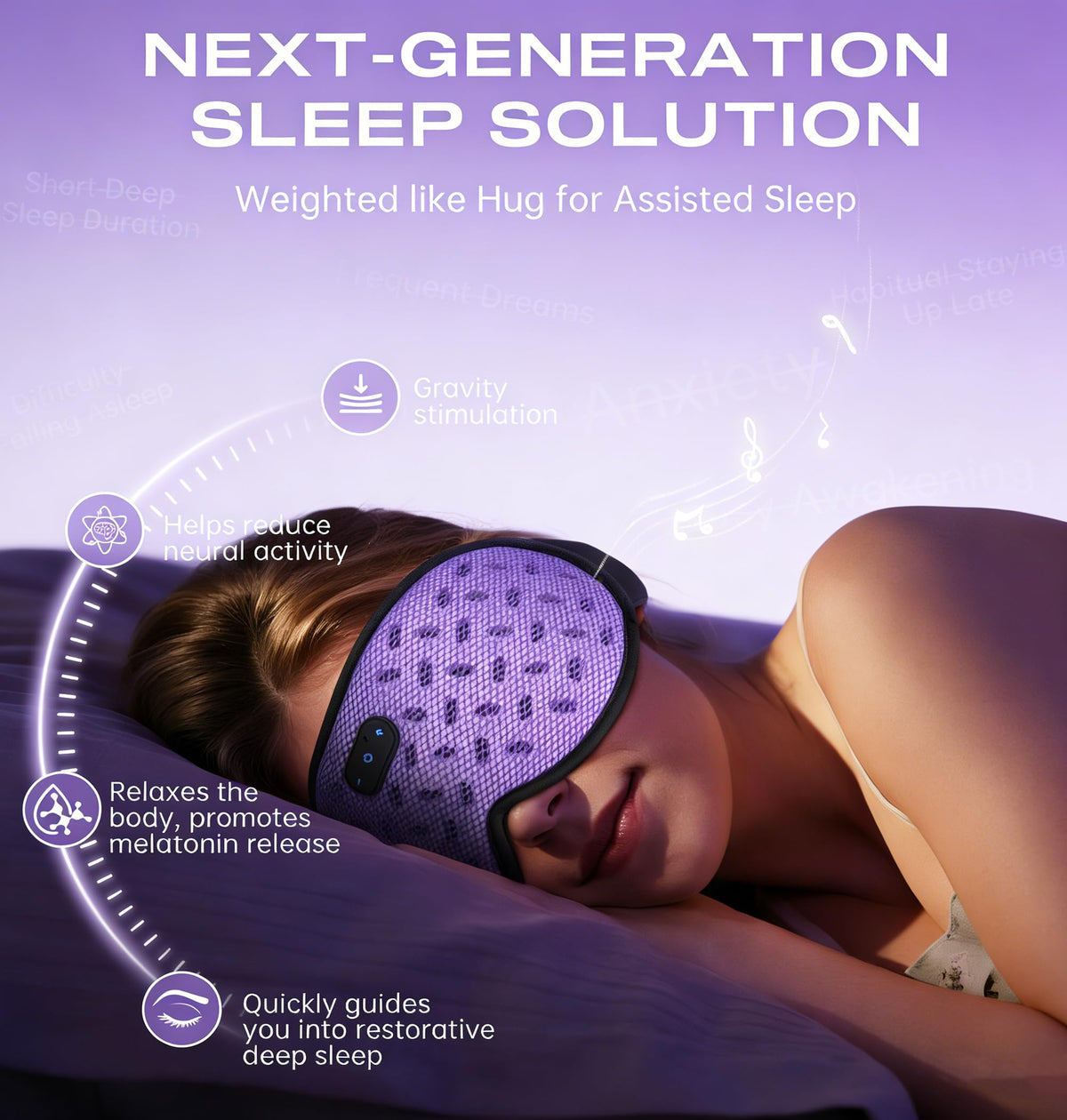 Bluetooth Sleep Mask Headphones with Hot & Cold Compress J409872