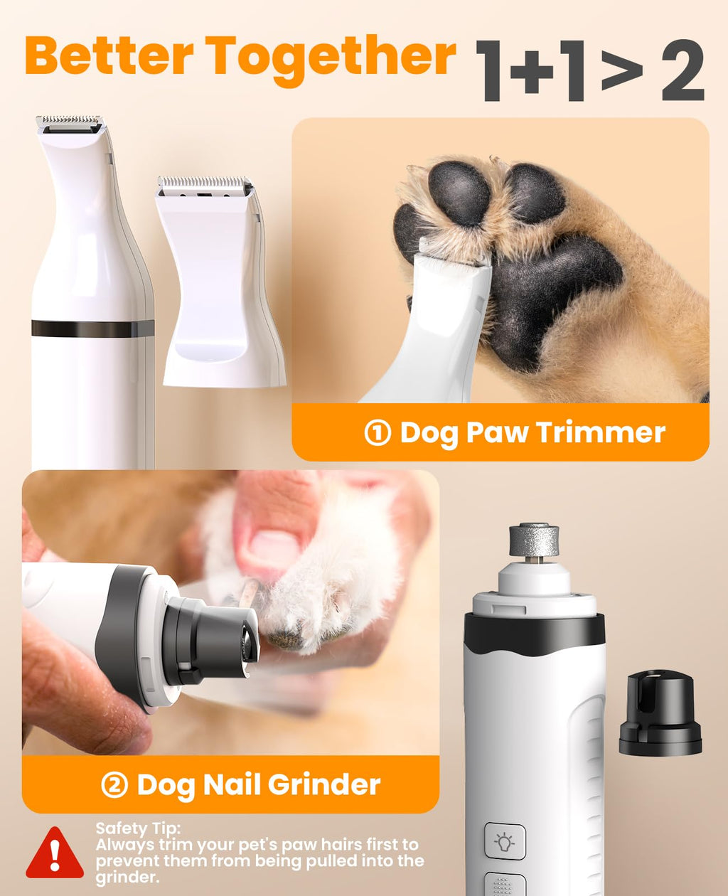 Dog Shaver Clippers and Nail Grinder Paw Trimmer Kit V91426