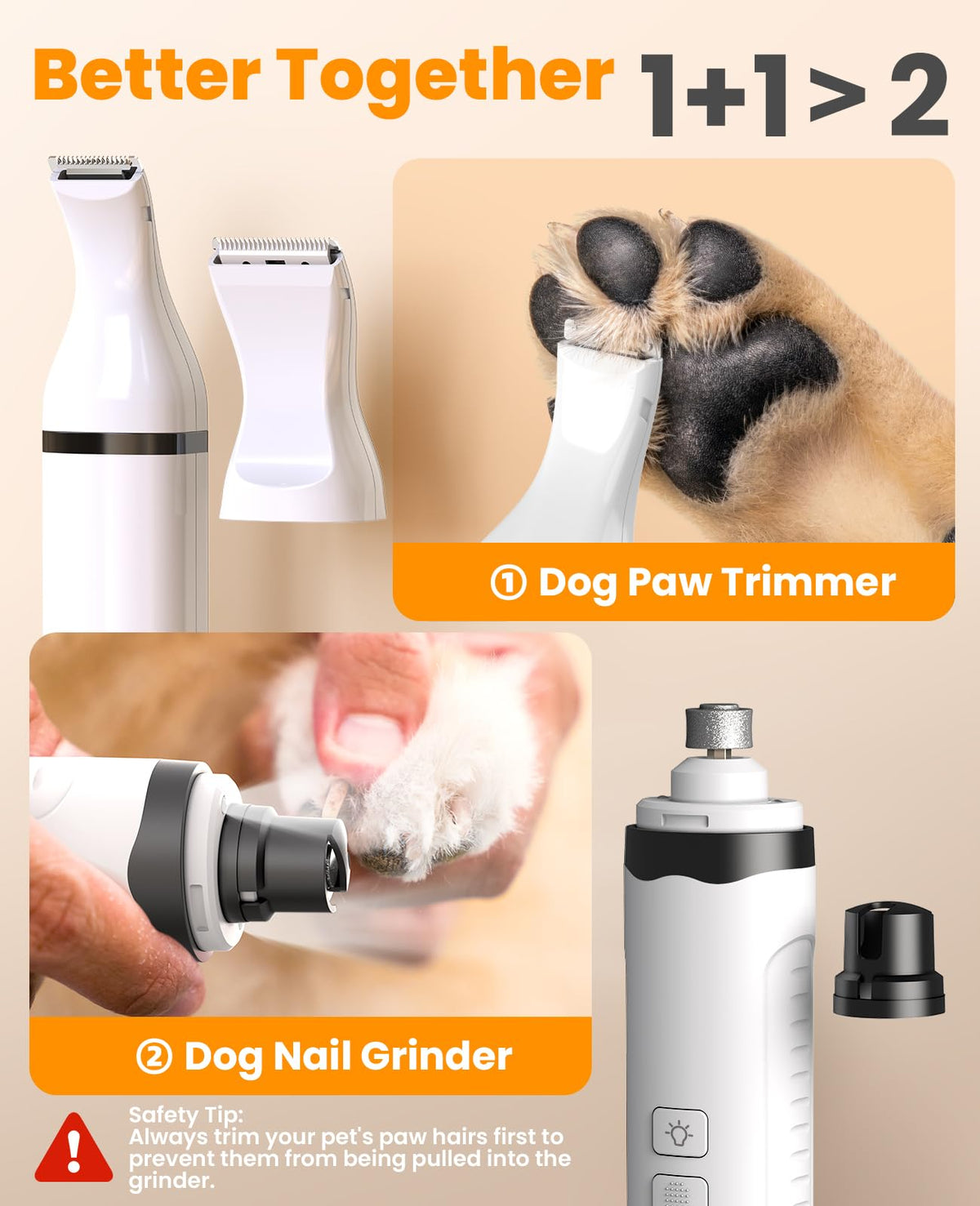 Dog Shaver Clippers and Nail Grinder Paw Trimmer Kit V91426