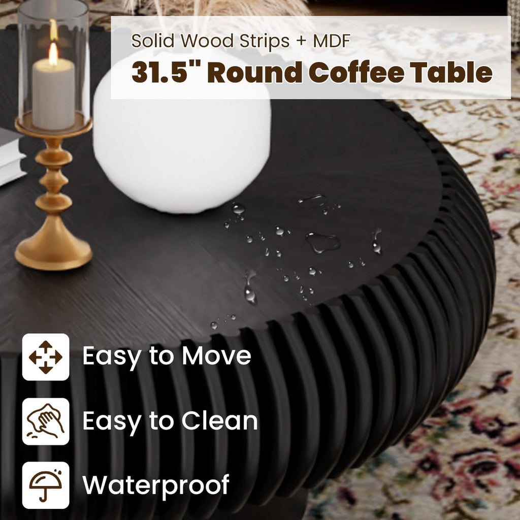 31.5" Black Drum Coffee Table G42456