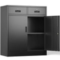 36" H Black Metal Storage Cabinet with 2 Drawers Y653