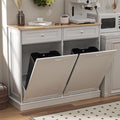 Double Tilt Out Trash Can Cabinet 2 X 13 Gallon with Storage J885