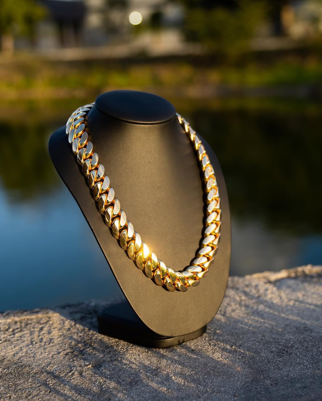 Stainless Steel Cuban Link Chain Necklace F673335