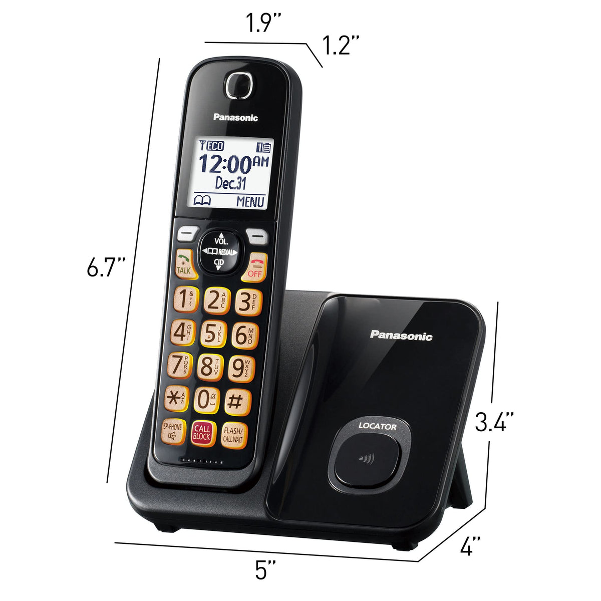Cordless Phone with Call Block, Bilingual Caller ID, Large Display, 1 Handset S936163