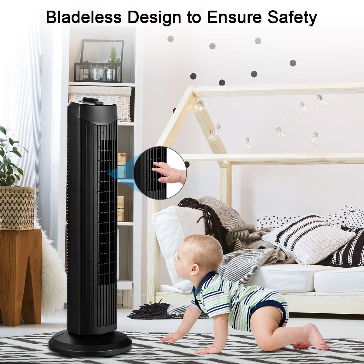 28-Inch Oscillating Tower Fan U2068
