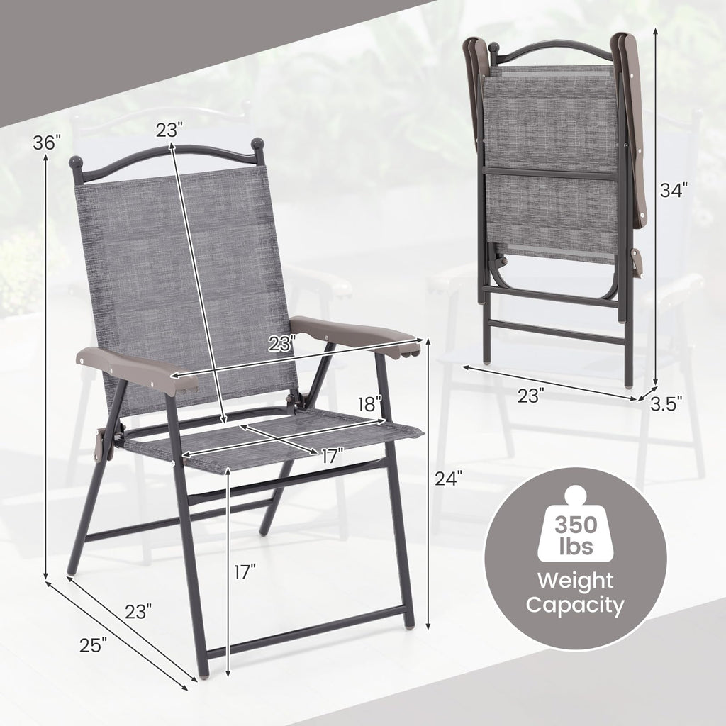 Set of 2 Grey Patio Folding Chairs D49719
