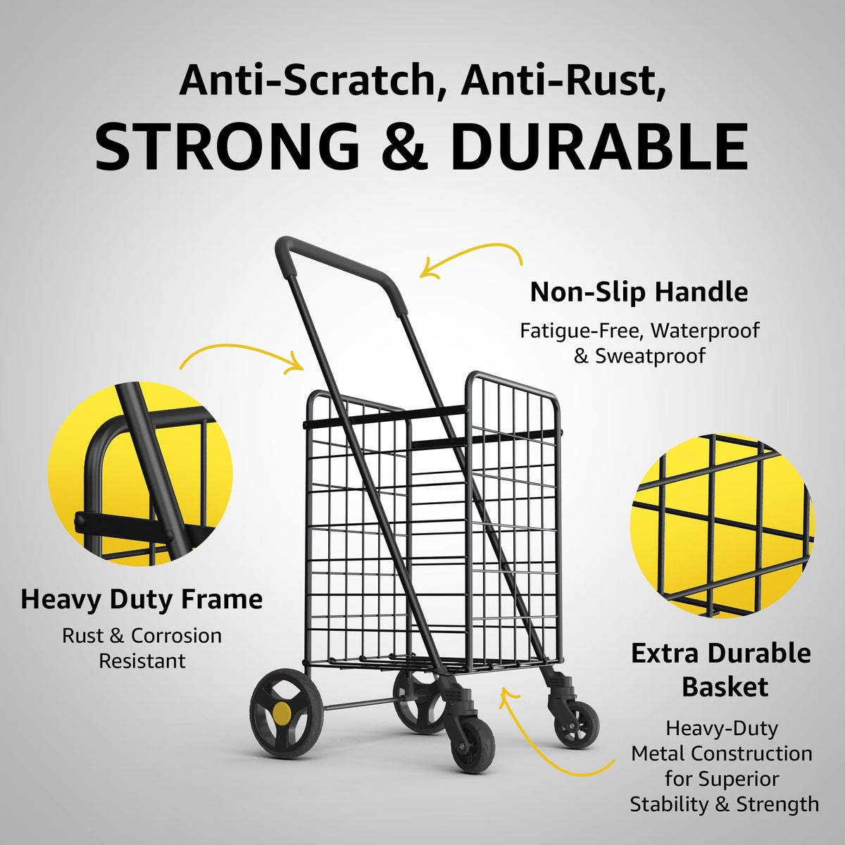 Black Foldable Lightweight Utility Cart D8475