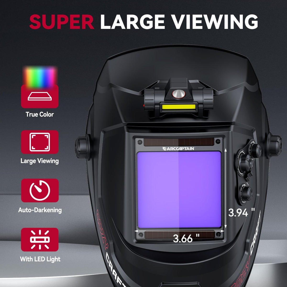 Auto Darkening Welding Helmet Large View T38030