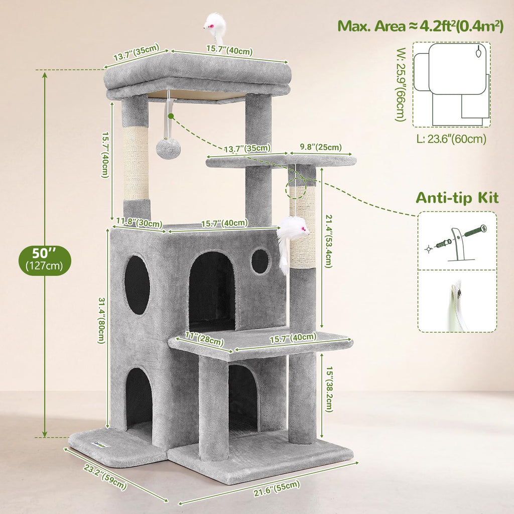 Light Grey Cat Tree Tower Q2483
