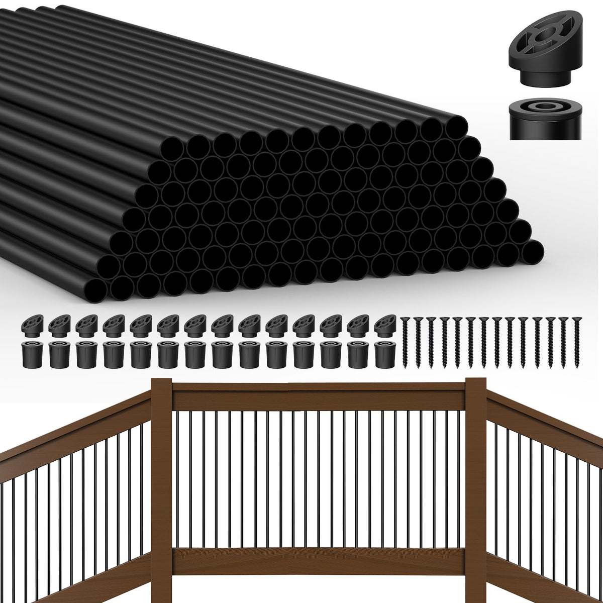 105 Pack 26" Black Aluminum Deck Balusters N483