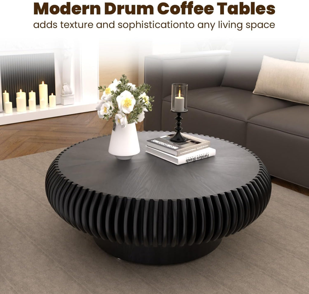 31.5" Black Drum Coffee Table G42456
