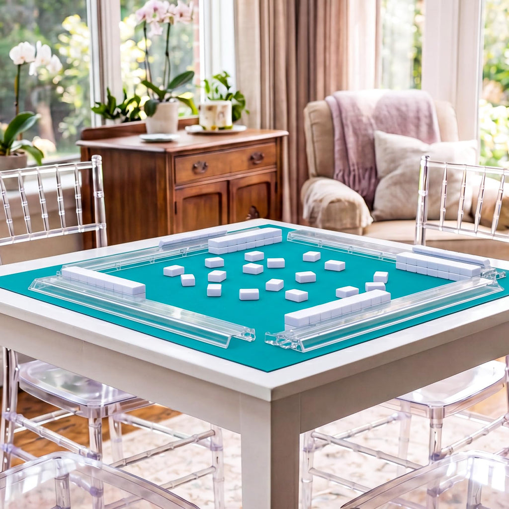 Clear Acrylic Mahjong Tile Rack and Pusher Set of 4 M513