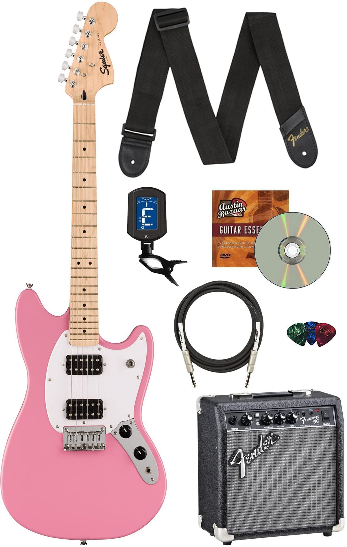 Flash Pink HH Electric Guitar Bundle with Amplifier Y1018