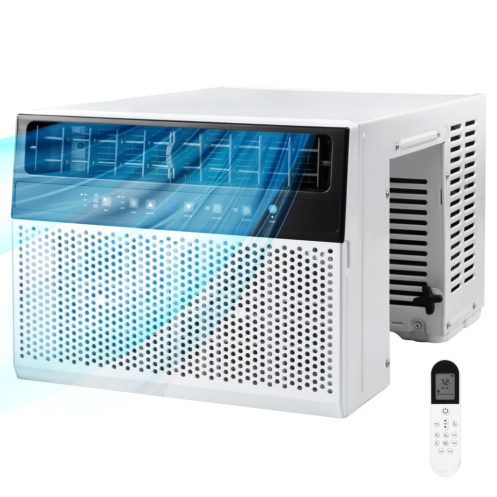 U-Shaped 10,000BTU Window Air Conditioner with Full Window View, Ivory White Q52746