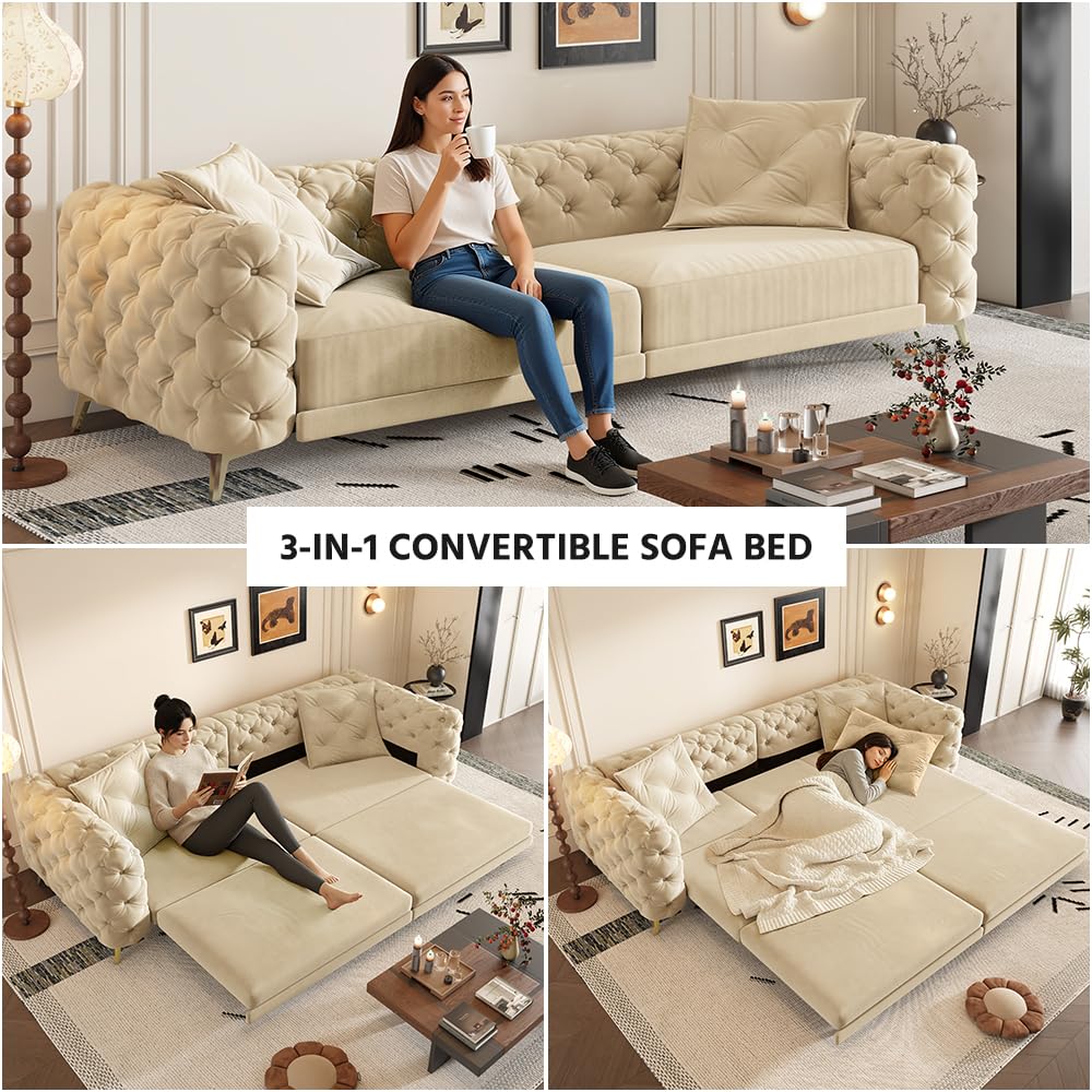 King Size Velvet Sleeper Sofa Bed D737639