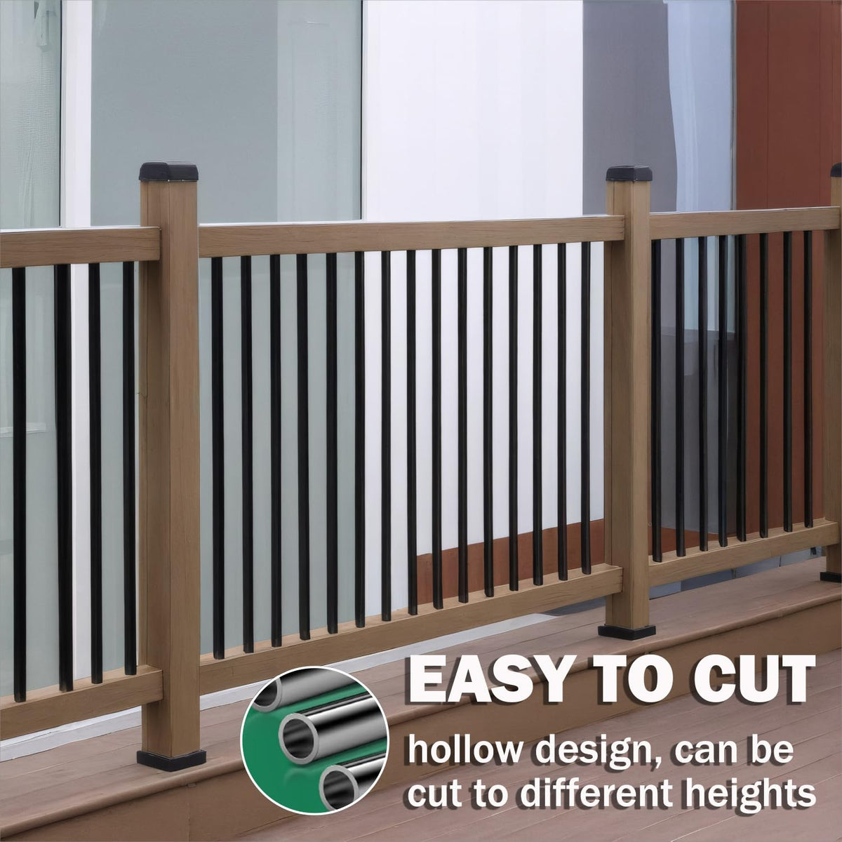 105 Pack 26" Black Aluminum Deck Balusters N483