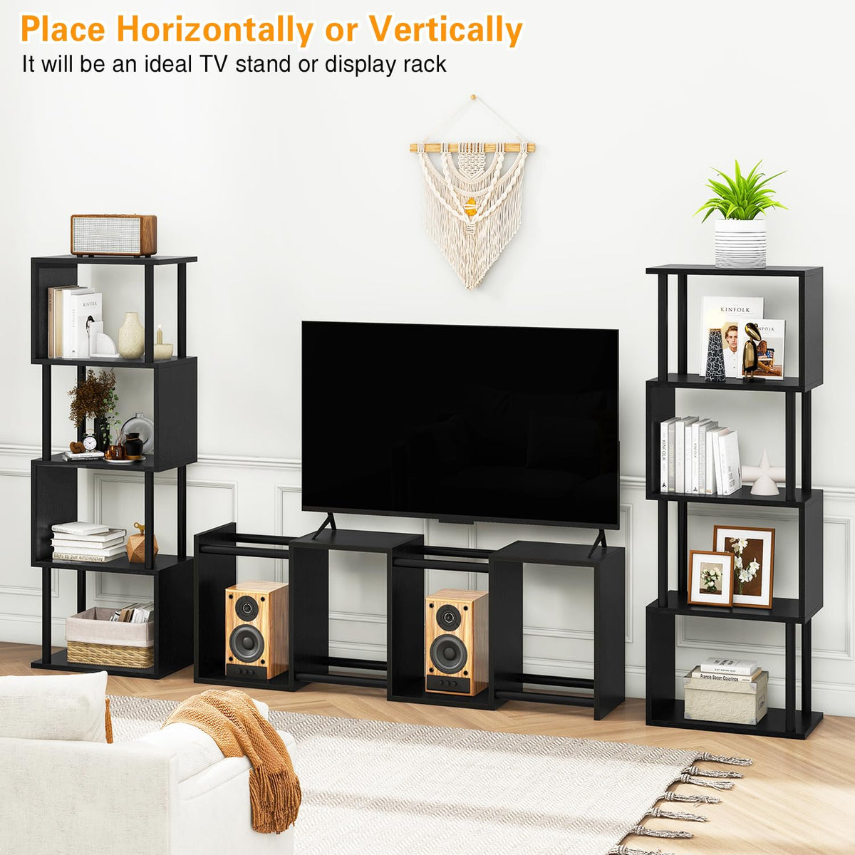 5-Tier Black Bookshelf Q480373