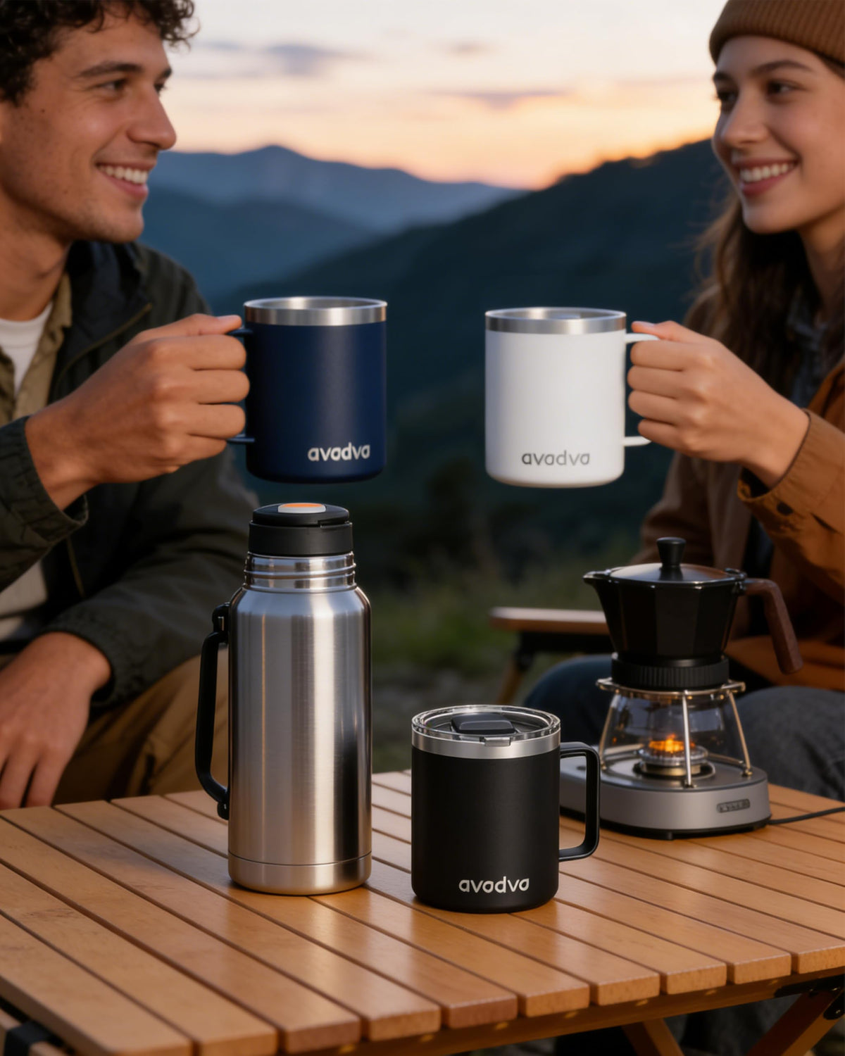 2 Pack 12oz Insulated Stainless Steel Coffee Mug with Lids J522