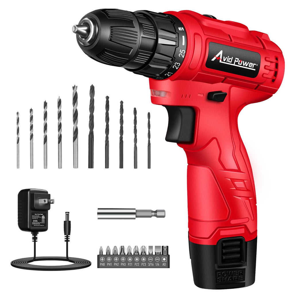 12V Cordless Drill Set 3/8" Power Driver B9261
