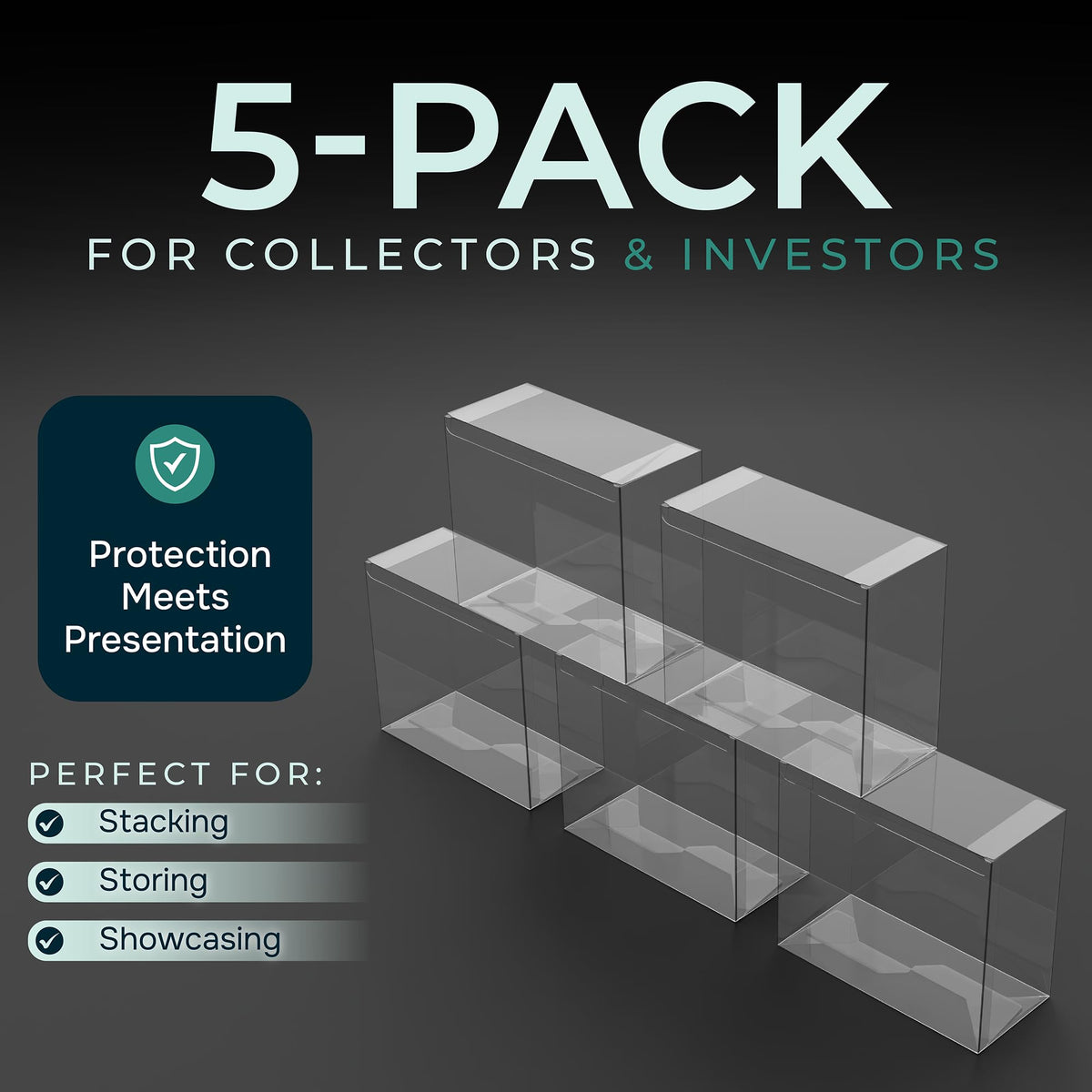 5 Pack Plastic Display Storage Case M812